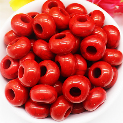 10 kom tirkiznog kamena plave boje 14x8 mm, europske perle s velikim rupama od 5 mm, klizeći privjesci za narukvicu Pandora, obrt za izradu nakita