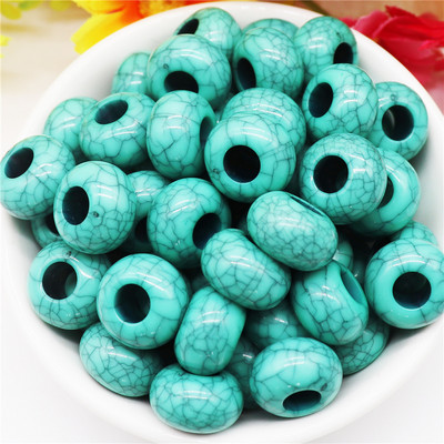 10 kom tirkiznog kamena plave boje 14x8 mm, europske perle s velikim rupama od 5 mm, klizeći privjesci za narukvicu Pandora, obrt za izradu nakita