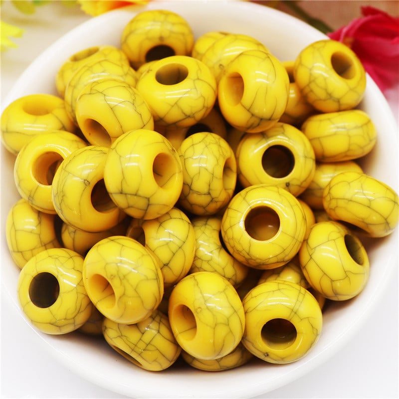 10 kom tirkiznog kamena plave boje 14x8 mm, europske perle s velikim rupama od 5 mm, klizeći privjesci za narukvicu Pandora, obrt za izradu nakita