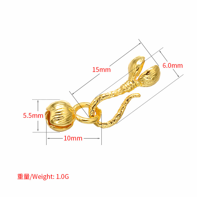ZHUKOU 5PCS žalvario kubinio cirkonio aukso spalvos užsegimo kabliukas karoliui ir apyrankei pasidaryk pats papuošalų radiniai, priedai Modelis: PK1
