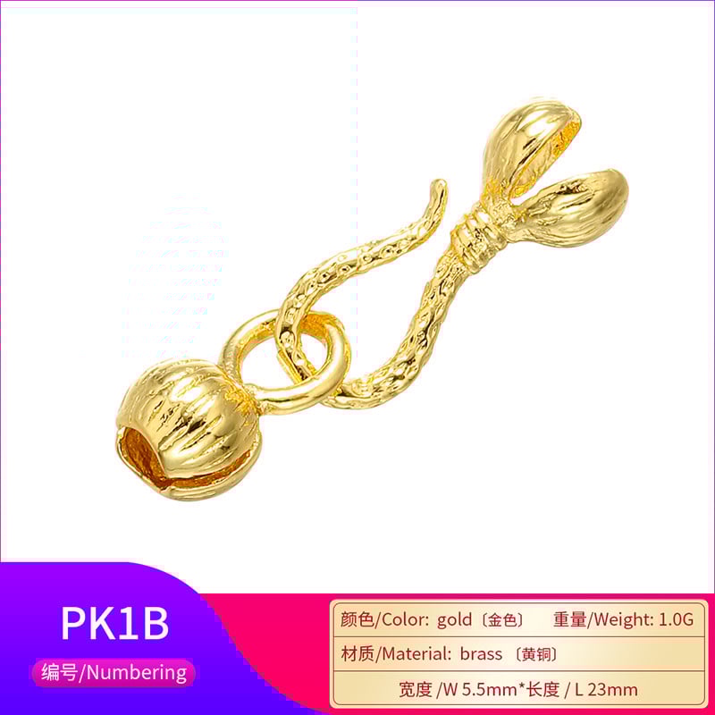 ZHUKOU 5PCS žalvario kubinio cirkonio aukso spalvos užsegimo kabliukas karoliui ir apyrankei pasidaryk pats papuošalų radiniai, priedai Modelis: PK1