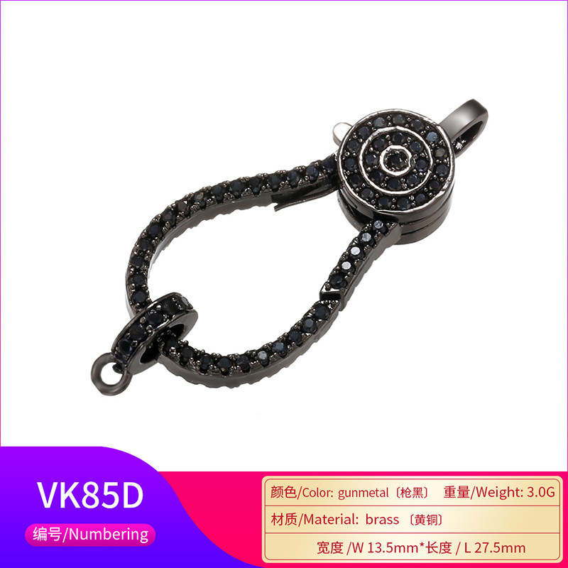 ZHUKOU 13,5x27,5 mm arany színű fekete színű sárgaréz kristály kapcsok női nyaklánc karkötő ékszer kiegészítők modell: VK85