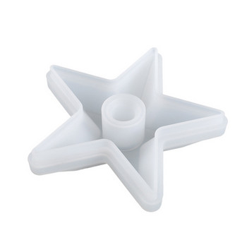 C9GF Свещник във формата на звезда Силиконова форма за отливане на епоксидна смола Кутия за съхранение на бижута Изработка на форми за Направи си сам Пепелник Гърне Декорация на свещ