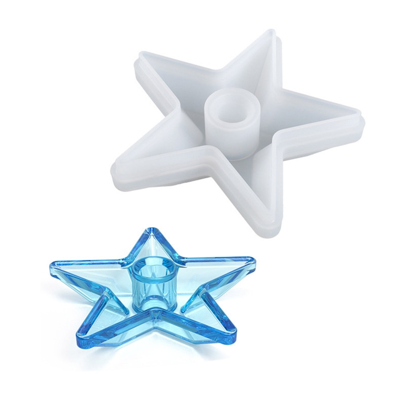 C9GF Star Shape Κηροπήγιο εποξειδικό καλούπι χύτευσης σιλικόνης Κουτί αποθήκευσης κοσμημάτων Κατασκευή καλουπιών για διακόσμηση κεριών τασάκι DIY