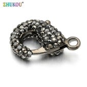 15*25 mm mjedeni kubni cirkonij Gunmetal Lobster kopče Kuke Diy Nalazi za nakit Pribor, rupa: 2,5 mm, model: VK46