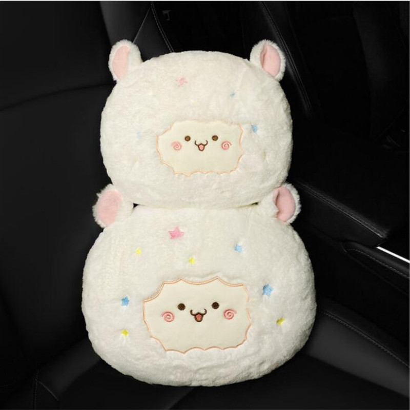 Slatki crtani automobilski jastuk za vrat Plišani naslon za glavu Lumbalni oslonac Jastuk Naslon sjedala Pojas Jastučić za rame Univerzalni dodaci za automobil