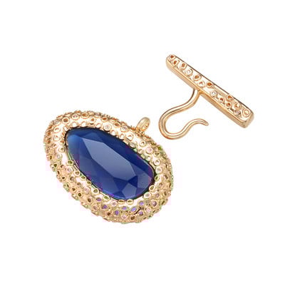 ZHUKOU 28x37 mm mesingane kukice s kristalnom kopčom za žene DIY ručno rađena ogrlica, pribor za nakit pravljenje nalaza model: VK81