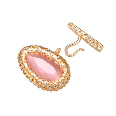 ZHUKOU 28x37 mm mesingane kukice s kristalnom kopčom za žene DIY ručno rađena ogrlica, pribor za nakit pravljenje nalaza model: VK81