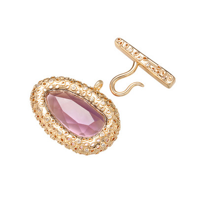 ZHUKOU 28x37 mm mesingane kukice s kristalnom kopčom za žene DIY ručno rađena ogrlica, pribor za nakit pravljenje nalaza model: VK81