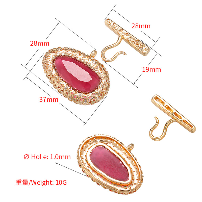 ZHUKOU 28x37 mm mesingane kukice s kristalnom kopčom za žene DIY ručno rađena ogrlica, pribor za nakit pravljenje nalaza model: VK81