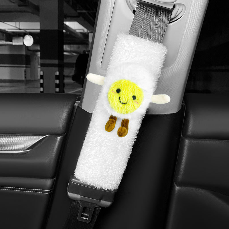Slatki automobilski naslon za glavu, jastuk za vrat, meka leđa, jastuk za potporu za lumbalni dio, kreativni sigurnosni pojas, jastučić za rame, univerzalni ukras za unutrašnjost automobila