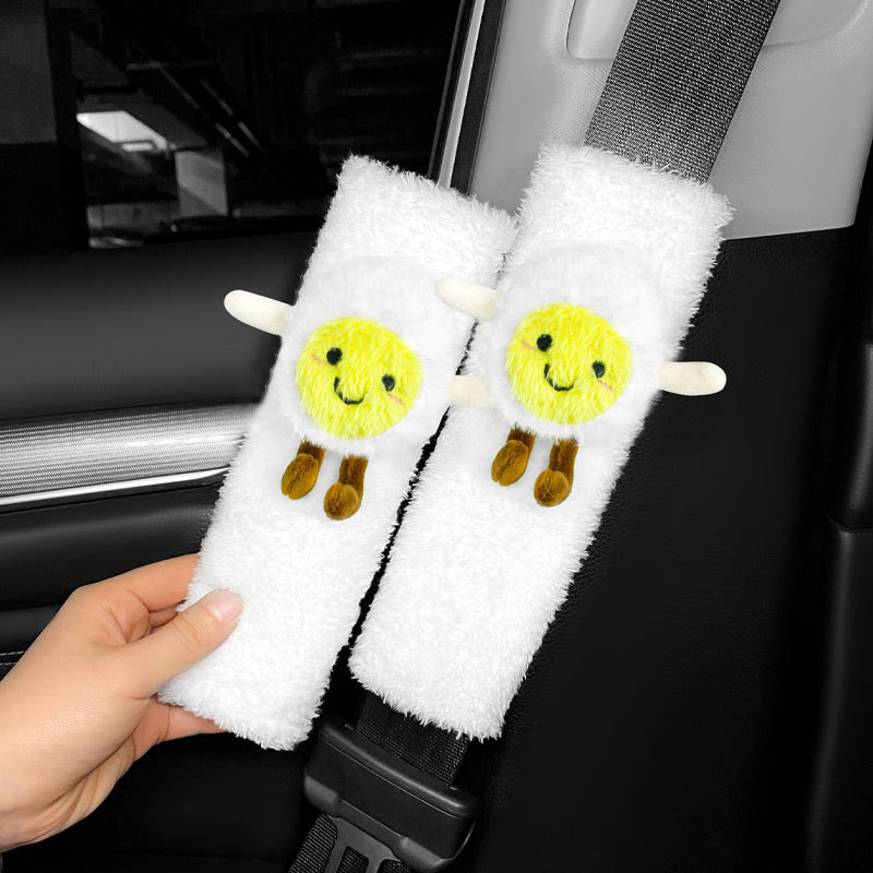 Slatki automobilski naslon za glavu, jastuk za vrat, meka leđa, jastuk za potporu za lumbalni dio, kreativni sigurnosni pojas, jastučić za rame, univerzalni ukras za unutrašnjost automobila