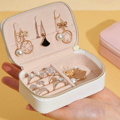 2022 Cutie portabilă de bijuterii din PU Organizator de bijuterii Afișaj Cutii de bijuterii de călătorie Depozitare din piele Afișaj organizat de bijuterii