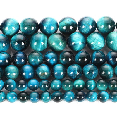 Mornarsko plavo tigrovo oko Okrugle labave perle od prirodnog kamena za izradu nakita Pronalaženje Diy šarm narukvice ogrlice Vrpca 6/8/10/12 MM