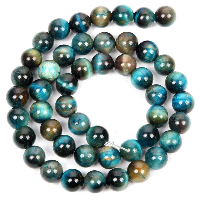 Mornarsko plavo tigrovo oko Okrugle labave perle od prirodnog kamena za izradu nakita Pronalaženje Diy šarm narukvice ogrlice Vrpca 6/8/10/12 MM