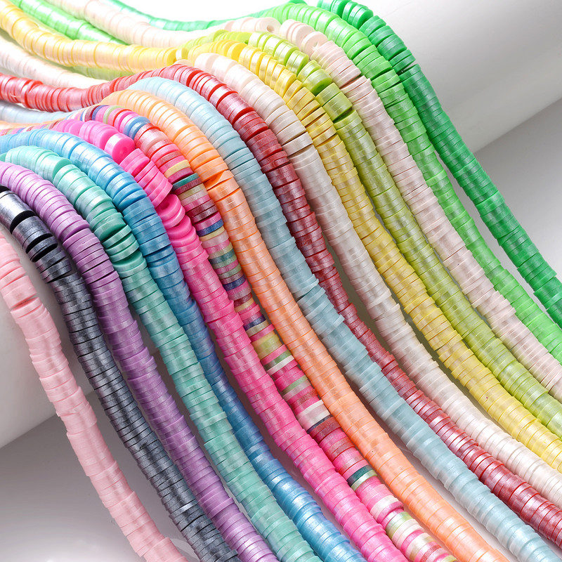 350 komada 6 mm višebojnih odstojnih perli od polimerske gline, ravne okrugle labave odstojne perle za izradu nakita, DIY narukvica, ogrlica, veleprodaja