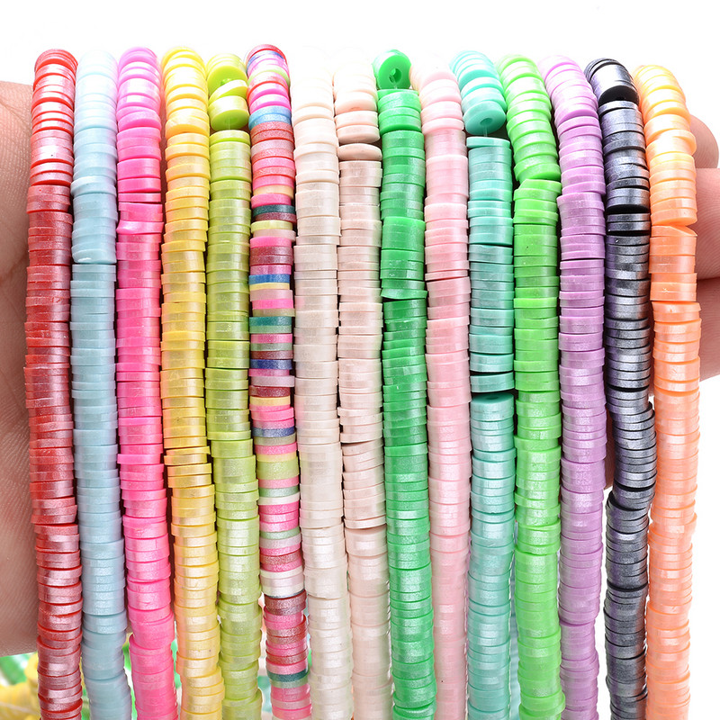 350 komada 6 mm višebojnih odstojnih perli od polimerske gline, ravne okrugle labave odstojne perle za izradu nakita, DIY narukvica, ogrlica, veleprodaja