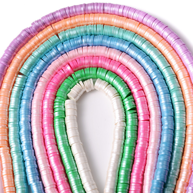 350 komada 6 mm višebojnih odstojnih perli od polimerske gline, ravne okrugle labave odstojne perle za izradu nakita, DIY narukvica, ogrlica, veleprodaja