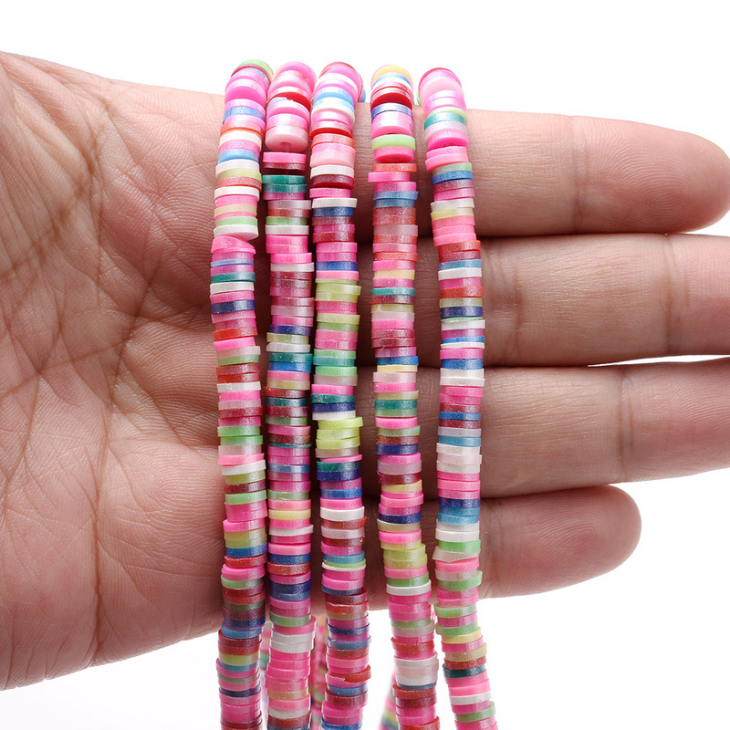 350 komada 6 mm višebojnih odstojnih perli od polimerske gline, ravne okrugle labave odstojne perle za izradu nakita, DIY narukvica, ogrlica, veleprodaja