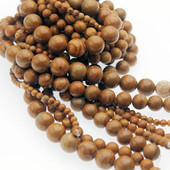 Χονδρική χάντρες από φυσικές πέτρες Λείες χάντρες από κόκκους καφέ ξύλου Χαλαρές χάντρες για κεντήματα κατασκευής κοσμημάτων 4 6 8 10 12 mm DIY βραχιόλι