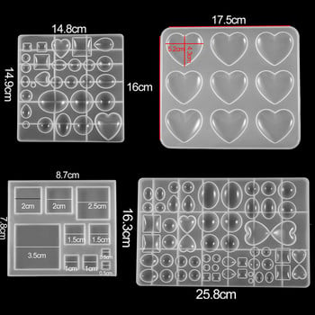 1 τεμ. UV Ρητίνη Καρδιά Τετράγωνη Μισή Μπάλα Καλούπι Σιλικόνης Κρεμαστό Κρεμαστό Εποξειδική Ρητίνη για Κατασκευή κοσμημάτων DIY Εργαλεία εύρεσης Προμήθειες Αξεσουάρ