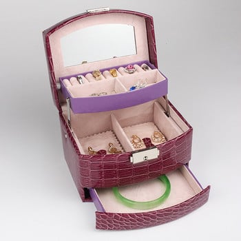 New Jewelry Organizer Εμφάνιση Ταξιδιωτικές κοσμηματοθήκες Κουτιά κοσμημάτων Φορητό Κουτί κοσμημάτων Φερμουάρ Δερμάτινο Αποθήκευση Joyeros Organizador De Joyas