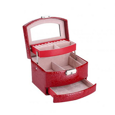 Novi organizator nakita Izložba Putna kutija za nakit Kutije Prijenosna kutija za nakit Zatvarač Kožna pohrana Joyeros Organizador De Joyas