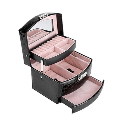 Novi organizator nakita Izložba Putna kutija za nakit Kutije Prijenosna kutija za nakit Zatvarač Kožna pohrana Joyeros Organizador De Joyas
