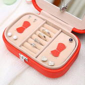 15X10X5cm prijenosna kutija za nakit Poklon kutija Korejska putna torbica s ogledalom Kutija za pohranu za prsten, naušnicu, ogrlicu, organizator nakita
