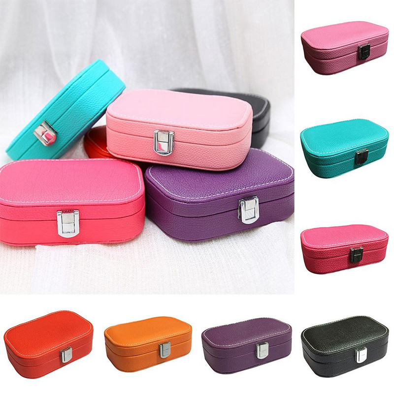 15X10X5cm prijenosna kutija za nakit Poklon kutija Korejska putna torbica s ogledalom Kutija za pohranu za prsten, naušnicu, ogrlicu, organizator nakita