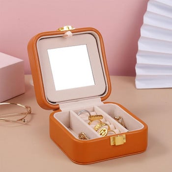 Φορητά Mini Jewelry Boxes Travel Simple Boxes Jewelry Case PU Δερμάτινο Storage Earring Ring Box Hot Sale Γυναικείο δώρο
