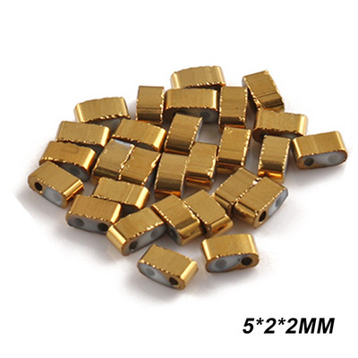 100db 5*2*2mm kétlyukú cseh üvegmag gyöngyök Miyuki Tila laza távtartó gyöngyök ékszerkészítéshez barkácsolás karkötő nyaklánc fülbevaló