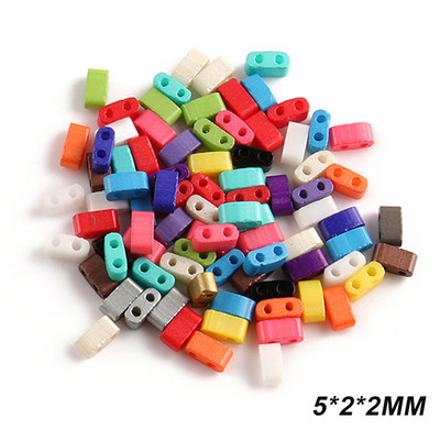 100db 5*2*2mm kétlyukú cseh üvegmag gyöngyök Miyuki Tila laza távtartó gyöngyök ékszerkészítéshez barkácsolás karkötő nyaklánc fülbevaló
