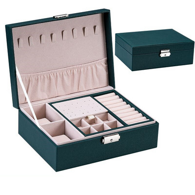 Zaslon za pohranjivanje nakita od PU kože, prijenosna višenamjenska kutija za pakiranje u europskom stilu s ladicom, zimski dar