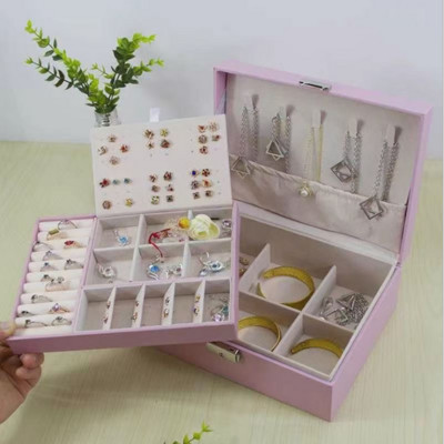 Zaslon za pohranjivanje nakita od PU kože, prijenosna višenamjenska kutija za pakiranje u europskom stilu s ladicom, zimski dar