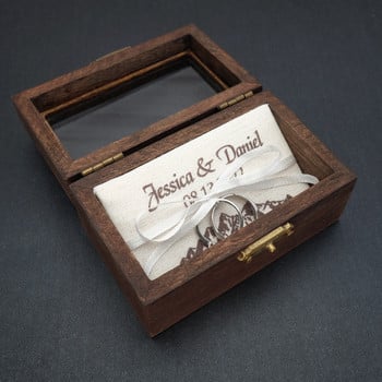 Εξατομικευμένη Βέρα Γάμου Κουτί αρραβώνων Κουτί με δαχτυλίδι Ξύλινη θήκη δαχτυλιδιού Κουτί κοσμημάτων Κουτί πρότασης Ρουστίκ ξύλινη βάση δαχτυλιδιού
