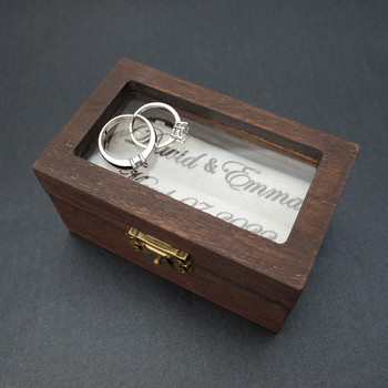 Εξατομικευμένη Βέρα Γάμου Κουτί αρραβώνων Κουτί με δαχτυλίδι Ξύλινη θήκη δαχτυλιδιού Κουτί κοσμημάτων Κουτί πρότασης Ρουστίκ ξύλινη βάση δαχτυλιδιού