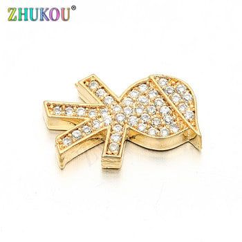 10*14 χιλιοστά Δημοφιλές χρυσό χρώμα Copper Zircon Boy Charms Connectors DIY Κοσμήματα Βραχιόλι κολιέ κατασκευή, Μοντέλο: VS26