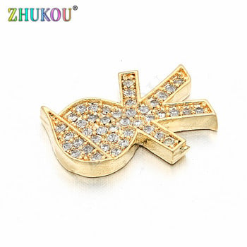 10*14 χιλιοστά Δημοφιλές χρυσό χρώμα Copper Zircon Boy Charms Connectors DIY Κοσμήματα Βραχιόλι κολιέ κατασκευή, Μοντέλο: VS26