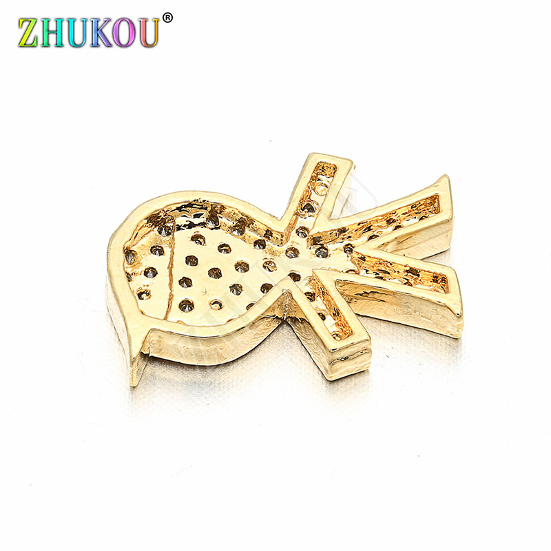 10*14mm-es népszerű arany színű réz cirkon Boy Charms csatlakozók barkács ékszer karkötő nyaklánc készítés, modell: VS26