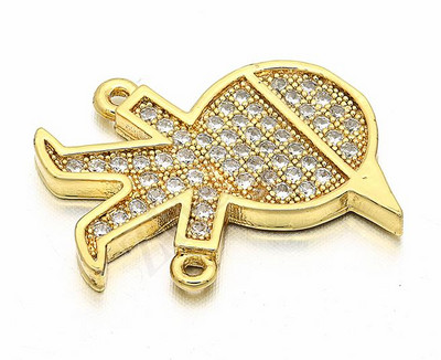 15*19 χιλιοστά Χειροποίητα ορειχάλκινα κυβικά ζιρκόνια Boys Shaped Connectors Diy Jewelry Findings, Τρύπα: 0,8 χιλιοστά, Μοντέλο: VS29