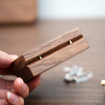Εκλεκτό κιβώτιο δαχτυλιδιών από ξύλο καρυδιάς Οργανωτής προβολής δαχτυλιδιών αποθήκευσης δαχτυλιδιών Κιβώτιο θήκης ταξιδιού Κοσμήματα Κουτί παρουσίασης Δώρα