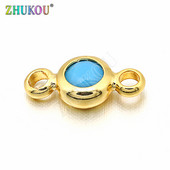 4 χιλιοστά ορειχάλκινο κυβικό ζιρκονία στρογγυλά γούρια ευρήματα Diy κοσμήματα, μικτό χρώμα, τρύπα: 1,5 χιλιοστά, μοντέλο: VS231