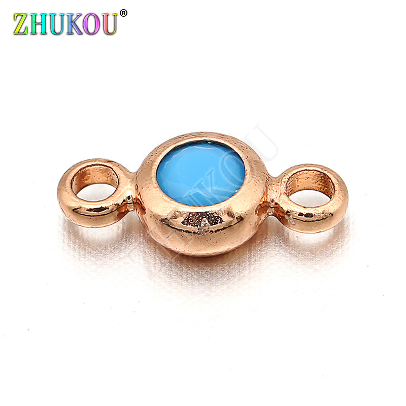 4 χιλιοστά ορειχάλκινο κυβικό ζιρκονία στρογγυλά γούρια ευρήματα Diy κοσμήματα, μικτό χρώμα, τρύπα: 1,5 χιλιοστά, μοντέλο: VS231