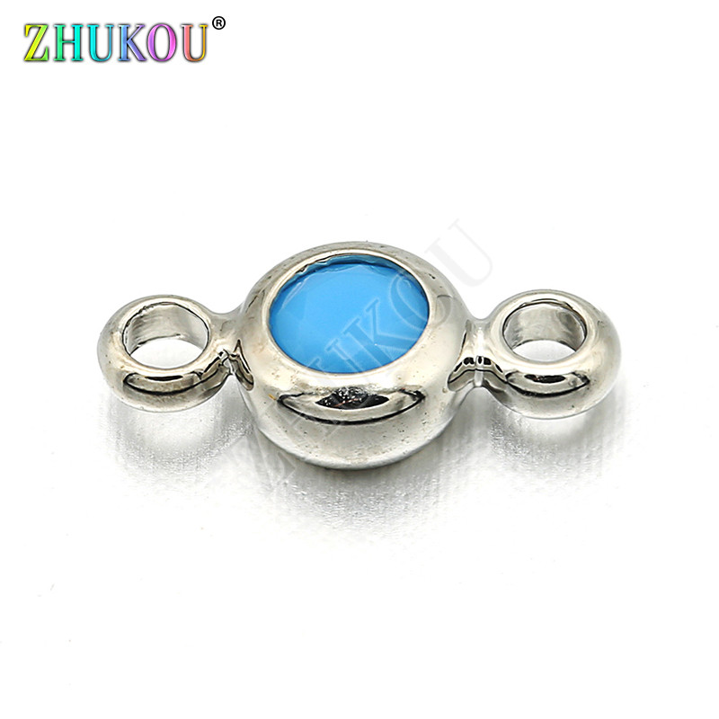 4 χιλιοστά ορειχάλκινο κυβικό ζιρκονία στρογγυλά γούρια ευρήματα Diy κοσμήματα, μικτό χρώμα, τρύπα: 1,5 χιλιοστά, μοντέλο: VS231