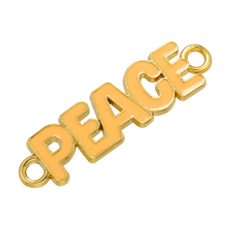 ZHUKOU arany színű PEACE zománc karkötő csatlakozó nőknek barkács kézzel készített karkötő ékszer kiegészítők kellékek nagykereskedés VS492