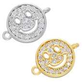 ZHUKOU χρυσό χρώμα υποδοχές χαμογελαστού προσώπου Χαριτωμένο DIY χειροποίητο σύνδεσμο γούρι αξεσουάρ βραχιολιών προμήθειες χονδρικής VS466