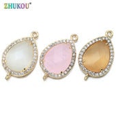 14 * 23 mm-es kiváló minőségű sárgaréz cirkónia téglalap alakú Charms Csatlakozók barkács ékszer leletek készítése, Lyuk: 1,0 mm Modell: VS297