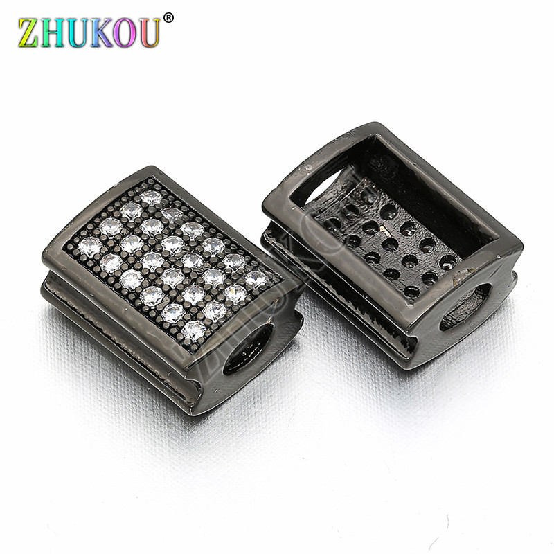 8*11 мм месингов кубичен цирконий CZ правоъгълни талисмани Конектори Направи си сам Аксесоари за бижута, отвор: 2,3 мм, модел: VS123