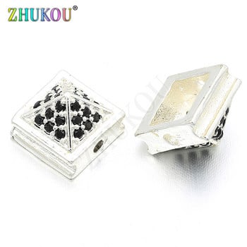 8*6mm Brass Cubic Zirconia Square Connectors DIY Jewelry Findings Accessories , Μοντέλο: VS120